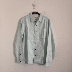 NWOT Pact Men's Size Medium Light Blue Long Sleeve Button Down Shirt